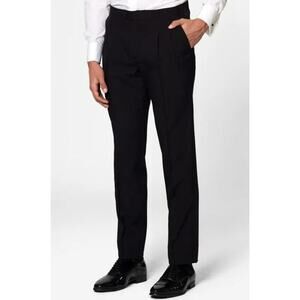 Opposuits Mens Tuxedo Dress Pants 42x33 Black Slash Pockets Formal NWOT